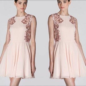 Ted Baker Russi Sequin Mesh Mini Dress Blush Pink